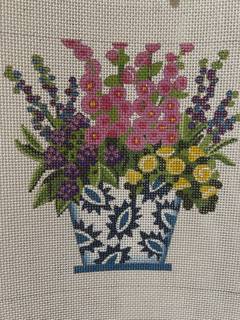 Blue White Pot w/ Bouquet by Alice Peterson (thumbnail)