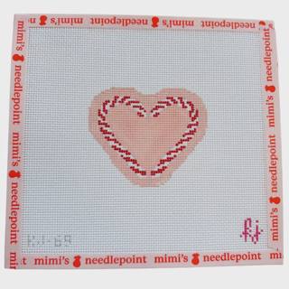 Candy Cane Heart Pink by The Gingham Stitchery (thumbnail)