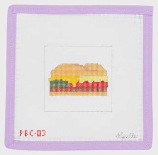 Cheeseburger Coaster by Julia’s Needleworks (thumbnail)