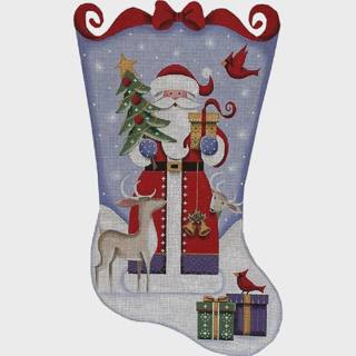 Folksy Santa Stocking by Rebecca Wood Designs (thumbnail)