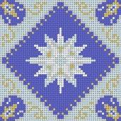 Blue, Silver Gold Star, 3" Ornament by Liz Goodrick-Dillon (Tapestry Tent, via Susan Roberts) (thumbnail)