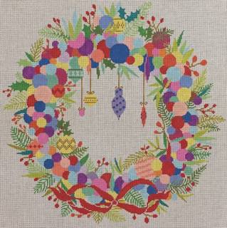 ASIT197 Pastel Christmas Wreath by A Stitch in Time (thumbnail)