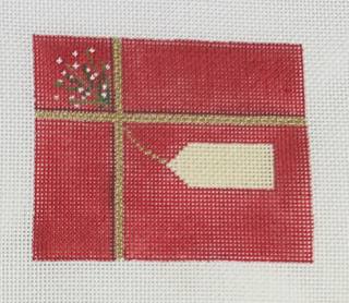 red present with tag with stitch guide by Stitch Style Needlepoint (thumbnail)