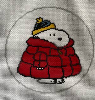 Snoopy in Puffer Coat Ornament by Officially Needlepoint (thumbnail)
