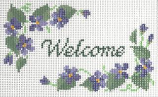 Welcome - Violets by Liz Goodrick-Dillon (Tapestry Tent, via Susan Roberts) (thumbnail)