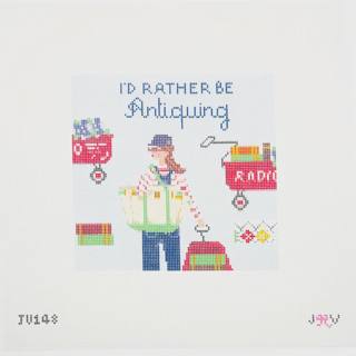 I'd Rather Be Antiquing by Jennifer Vallez Needlepoint (thumbnail)