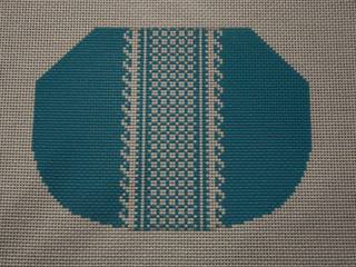 Blue Lace Stripe Kiss Lock Canvas by Jeni Sandberg Needlepoint (thumbnail)