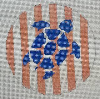 Sea Turtle on Coral Stripes by Kristine Kingston (thumbnail)