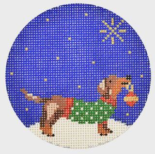 Midnight Dachshund Round by Kirk and Bradley (thumbnail)