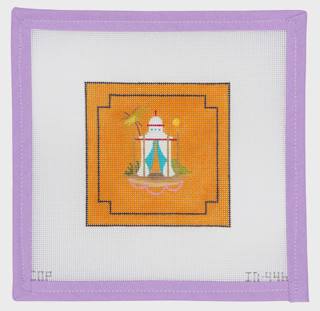 White Tent Coaster by Colors of Praise Art Studio (thumbnail)