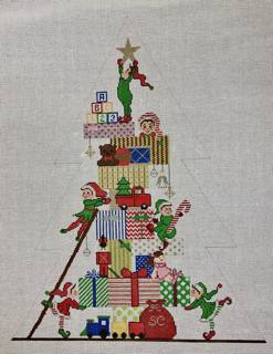 tree of elves & presents by Kimberly Ann Needlepoint (thumbnail)
