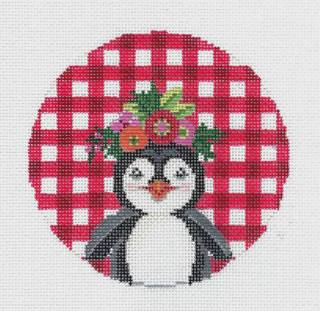 PENGUIN ~ Patrick the Christmas Penguin Ornament handpainted 18mesh Needlepoint Ornament Canvas by Kelly Clark by Kelly Clark Needlepoint (Colonial Needle) (thumbnail)
