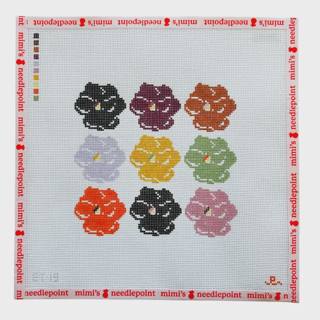 Fall Pansy Block Canvas by Goodpoint Needlepoint (thumbnail)