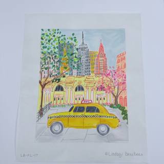 NYC Yellow Cab Canvas by Kate Dickerson Needlepoint Collections (thumbnail)