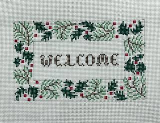 Pine Boughs & Leaves Welcome Sign by Liz Goodrick-Dillon (Tapestry Tent, via Susan Roberts) (thumbnail)