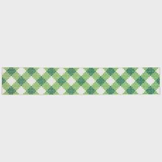NTG TS815G - Green Gingham Key Fob by Two Sisters Needlepoint (thumbnail)