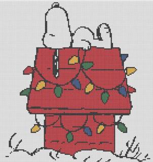 Snoopy on Lit Doghouse by Officially Needlepoint (thumbnail)