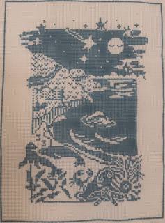 Nighttime Waterfront by Anne Fisher Needlepoint (thumbnail)