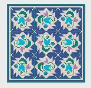 Tulip Grid Pillow/Tray by Jeni Sandberg Needlepoint (thumbnail)