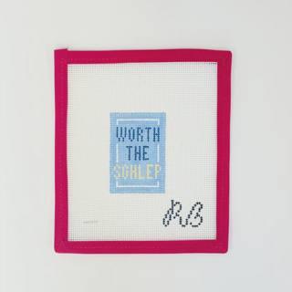Worth The Schlep Luggage Tag - blue by Rachel Barri Designs (thumbnail)