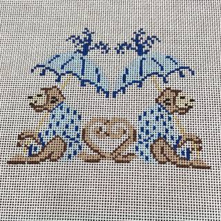 Monkeys with Parasols MCD002 by Stitch Style Needlepoint (thumbnail)