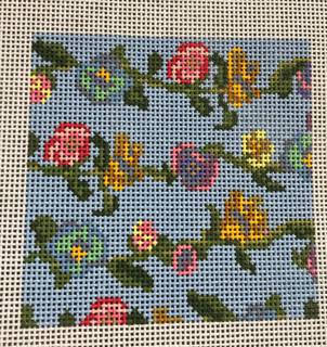 Floral Vine Square-Sky Blue by Penny Linn Designs (thumbnail)