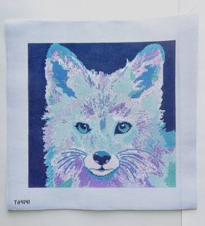 KCN Designers Fox on Blue Needlepoint Canvas by KCN Designers (thumbnail)