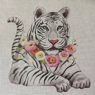 White Tiger w/ Floral Necklace by Colors of Praise Art Studio (thumbnail)