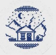 Cozy Cabin Cross Stitch Kit by Kelly Clark Needlepoint (Colonial Needle) (thumbnail)