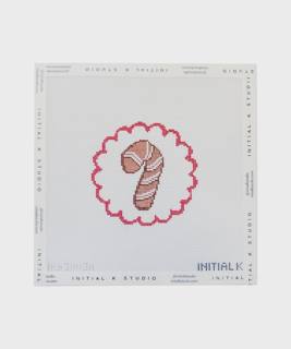Candy Cane Cookie Ornament Canvas by Initial K Studio (thumbnail)