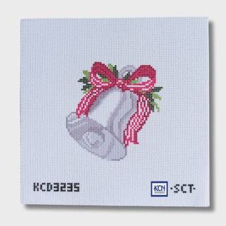 Silver Bell with Red Bow Needlepoint Canvas by KCN Designers (thumbnail)