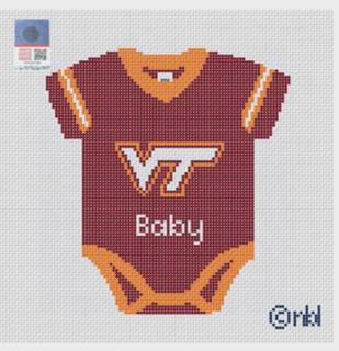 Virginia Tech Onesie by Needlepoint by Laura (thumbnail)