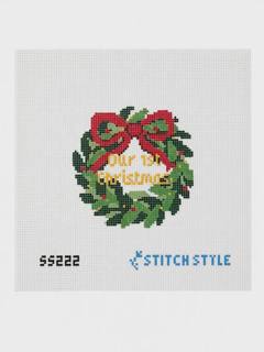 Our First Christmas Wreath w/Stitch Guide by Stitch Style Needlepoint (thumbnail)