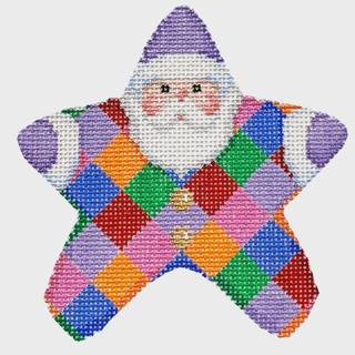 NTG TS371 - Harlequin PJ Santa by Two Sisters Needlepoint (thumbnail)