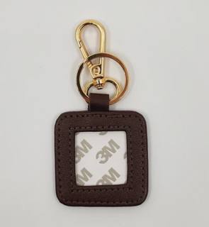 Square Key Fob or bag charm - brown with gold by Blue Waters Needlepoint (thumbnail)