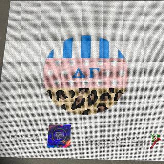 4" multi w/leopard round-Delta Gamma 4ML22-DG by Kangaroo Paw Designs (thumbnail)