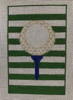 Golf Ball on Green Stripes by Rachel Donley (thumbnail)