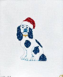 Staffy with Santa Hat by The Gingham Stitchery (thumbnail)