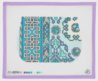 Holbein Purse & Flap Set In Blue & Green by Jeni Sandberg Needlepoint (thumbnail)