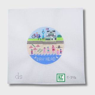 Bay Head Travel Round Canvas by Doolittle Stitchery (thumbnail)