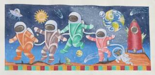 Space March by Susan Roberts Needlepoint (thumbnail)