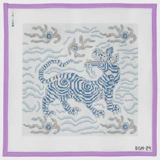 Clarence House Blue Tibetan Tiger by Bargello Needlepoint (Designer) (thumbnail)