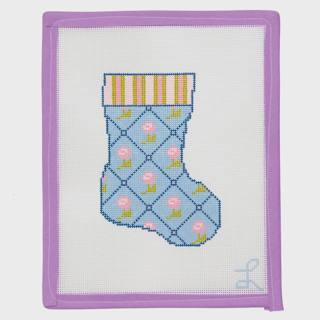 Poppies in Lattice Mini Stocking by Lycette Designs (thumbnail)