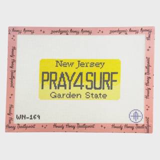 Pray For Surf NJ License Plate by Wheelhaus Needlepoint (thumbnail)