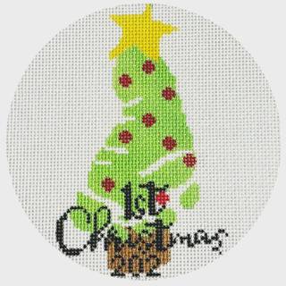 Baby's First Christmas Foot Ornament - Green by Laura Love Designs (thumbnail)