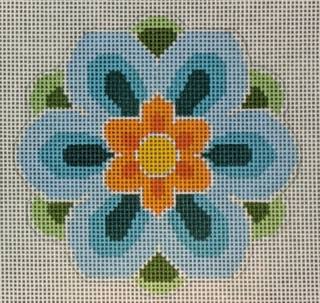 Geometric Flower Insert Blue by Laura Love Designs (thumbnail)