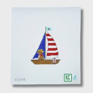 Yellow Lab in Sailboat Canvas by Stitch Style Needlepoint (thumbnail)
