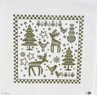 Reindeer Pillow by Blueberry Point Canvas (thumbnail)