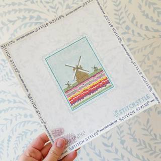 The Netherlands Travel Stamp Canvas by Stitch Style Needlepoint (thumbnail)