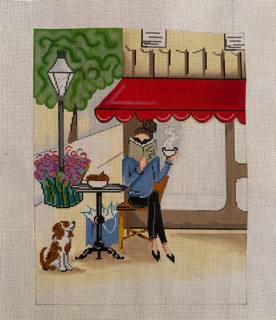 Reading and coffee girl by Patti Mann (thumbnail)